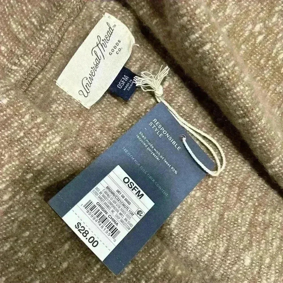 NWT Universal Thread Oversized Open-Front Cardigan Sweater Shrug Tan Size OSFM - Picture 2 of 9